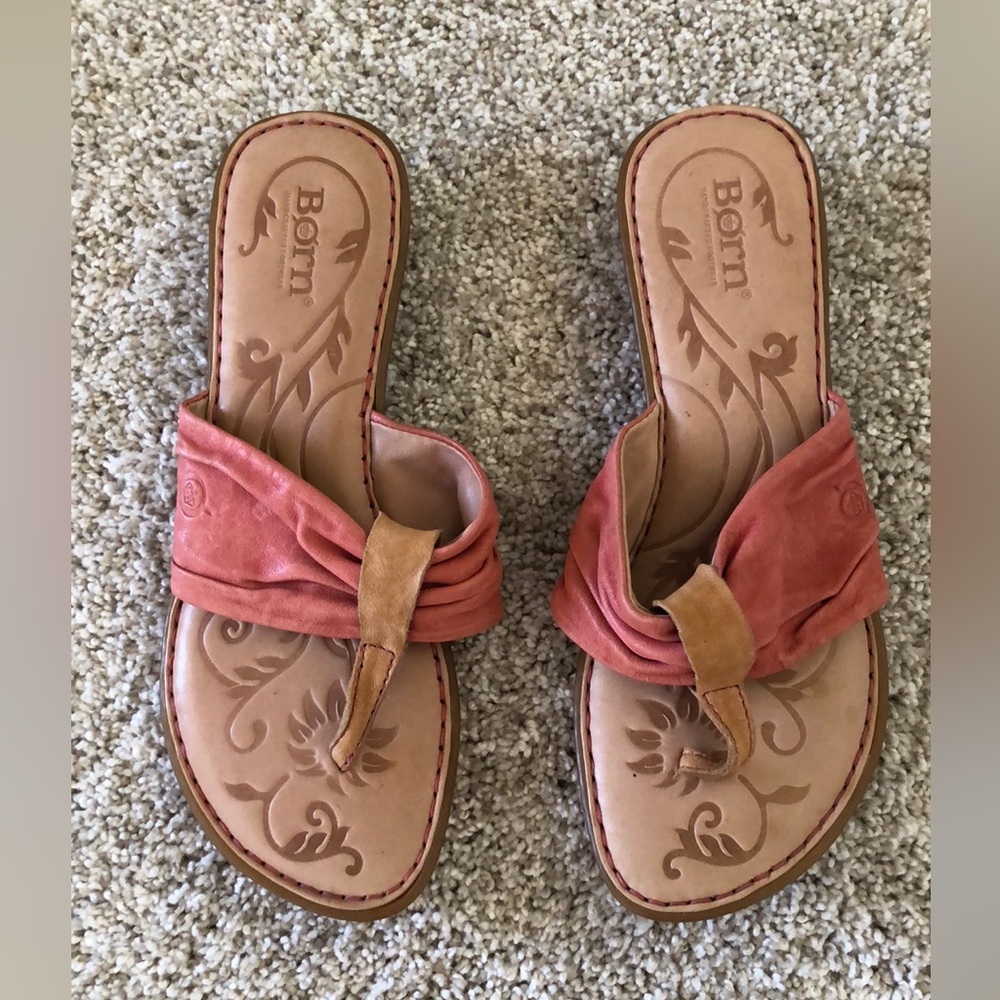 Leather Born Sandals - Salmon